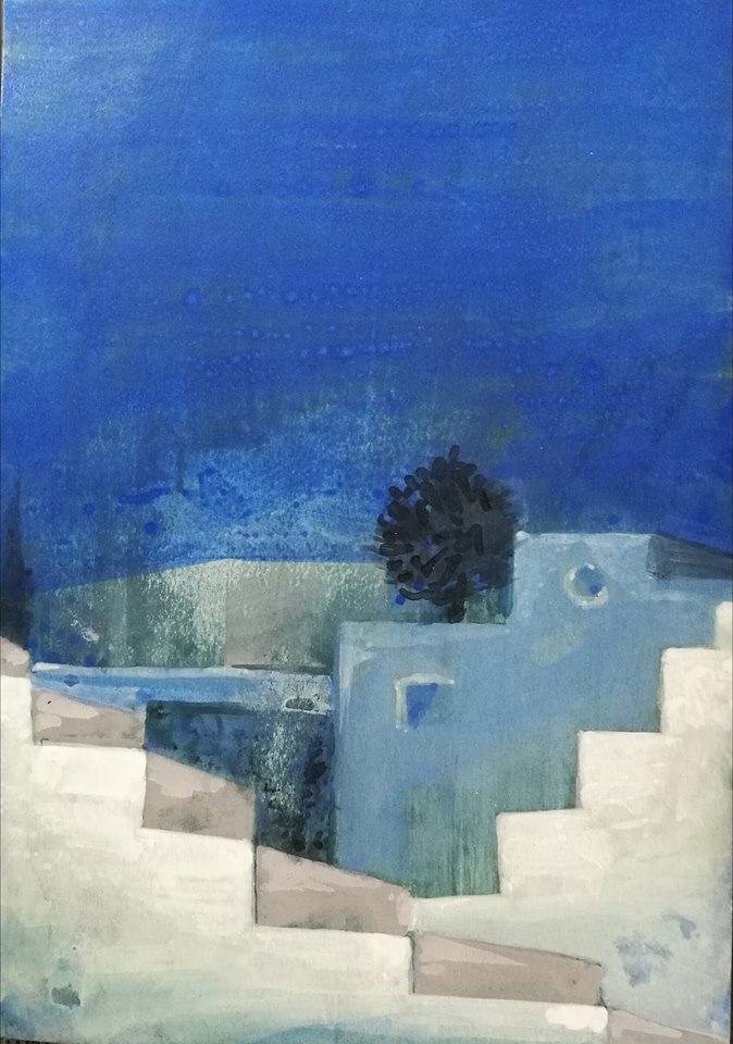 Ώχρα+μπλε #sifnos_mou